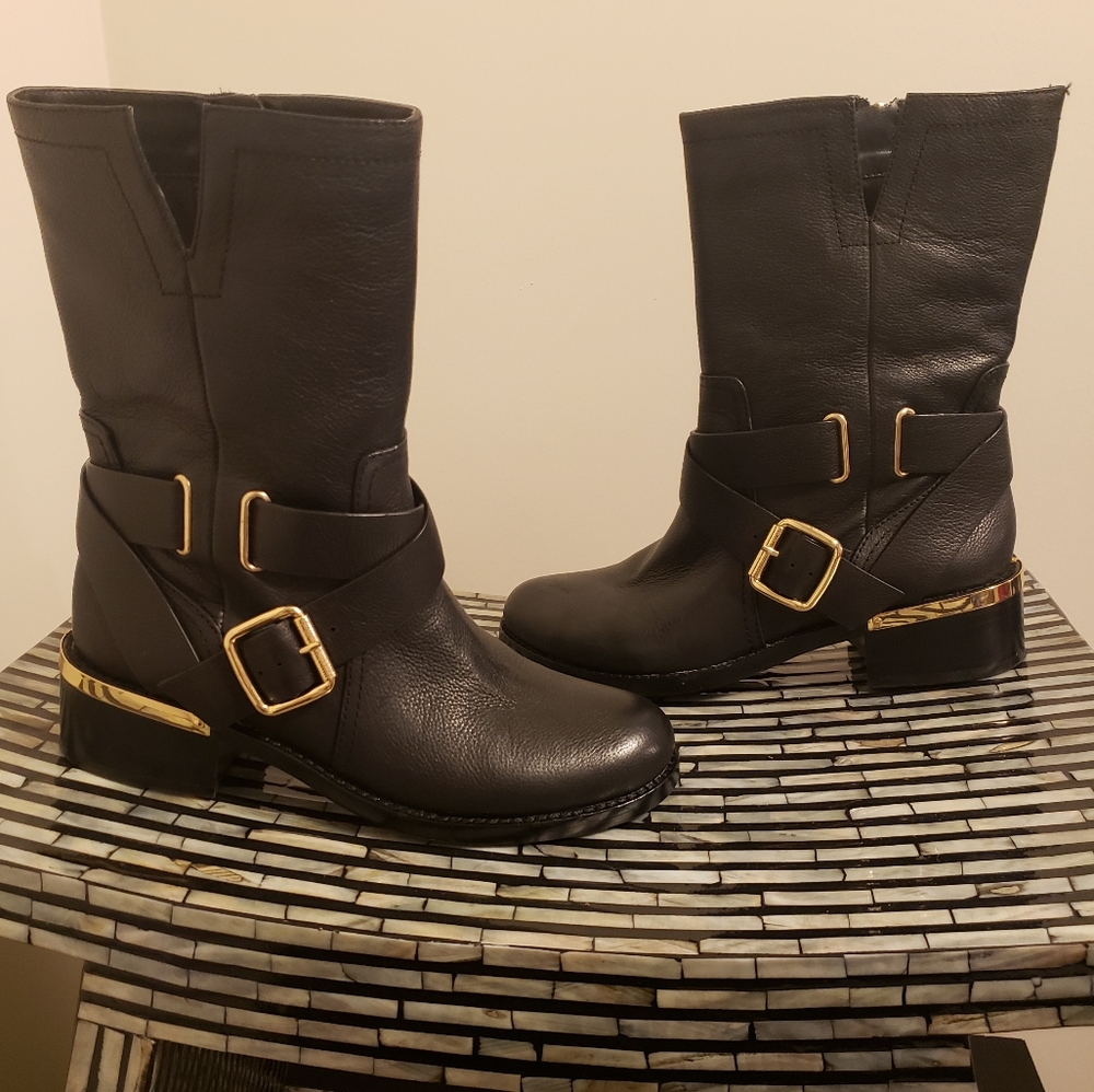 Vince Camuto Wethima Leather Moto Boot